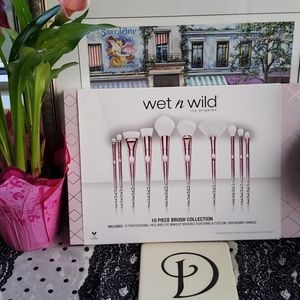 Wet & Wild Makeup Brush 10 Piece Bundle Rose Gold + Silver Limited Edition NWT